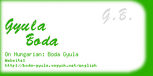 gyula boda business card